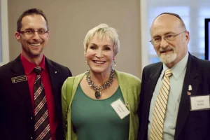 From left, John Ouellette, during his time at The Ottawa Cancer Foundation, with Barbara Crook and Rabbi Reuven Bulka.