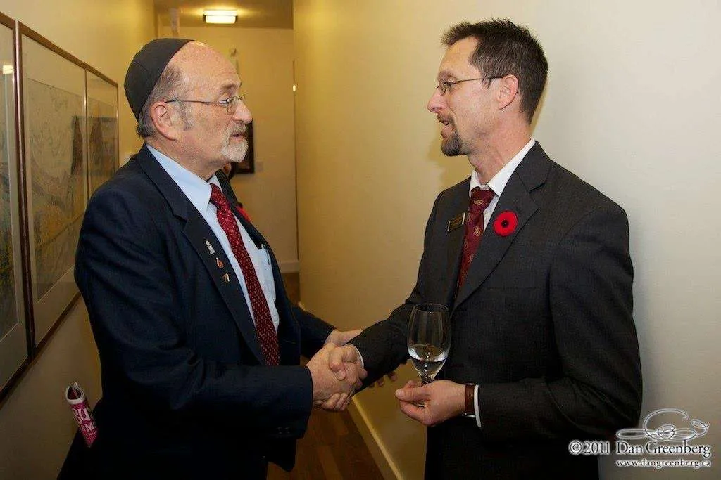 John Ouellette, right, seen in 2011 with the late Rabbi Reuven Bulka, whose guidance helped shape his career in charitable work. Photo by Dan Greenberg.